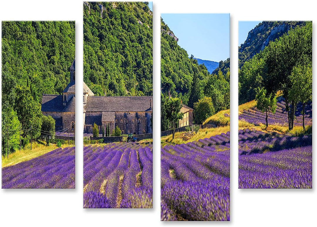 islandburner Bild auf Leinwand Blühendes Lila Lavendelfeld In Der Abtei Senanque In Gordes Provence