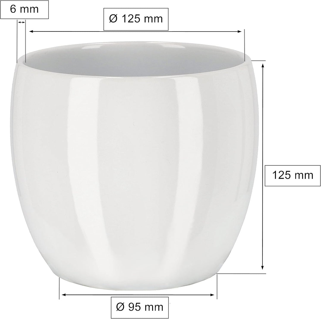 KOTARBAU® 3er Set Keramik-Blumentopf Übertopf für Blumen Pflanzen ⌀ 13 cm Weiss Silber Gold, ⌀ 13 Cm
