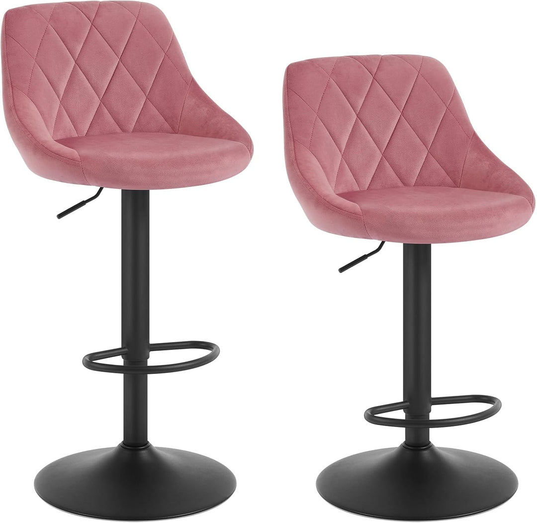 WOLTU BH219rs-2 Barhocker Tresenhocker, Gute gepolstert, Samt, Höhenverstellbar, Drehbar, 2 x Hocker