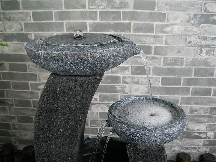 Solarspringbrunnen Solarbrunnen Cascade Garten Brunnen Kaskade Komplettset für Garten und Terrasse T