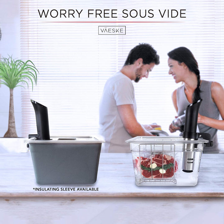 Väeske Sous-Vide Behälter mit Deckel und Gestell – Passend für die Meisten Sous-Vide Garer (11 L) ge