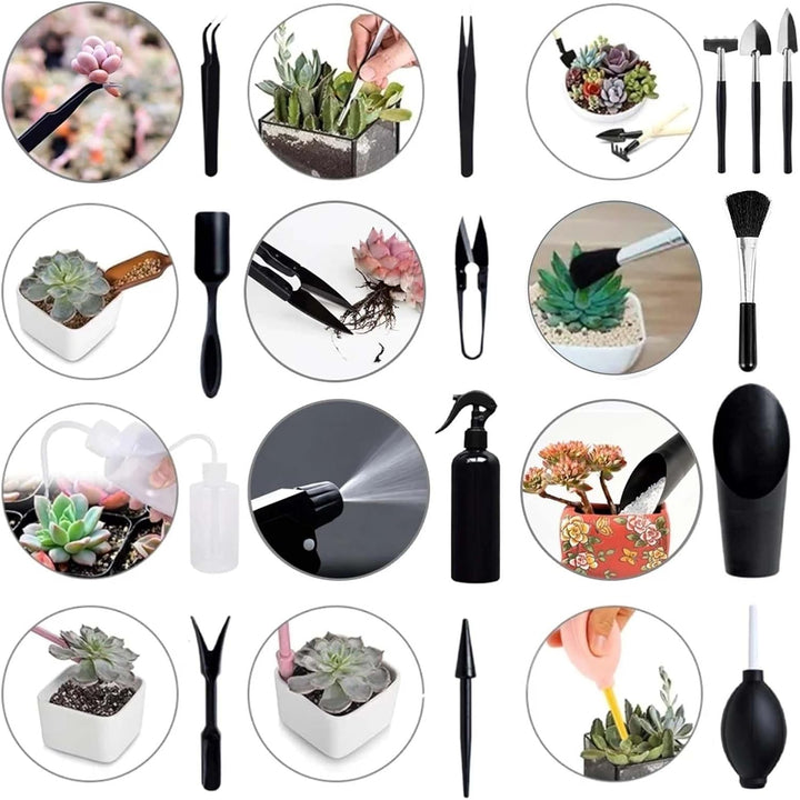 Lunaanda Gartenwerkzeug Set, 13 Stück Mini Pflanzen Werkzeug Set und Faltbare Pflanzmatte 100x100cm