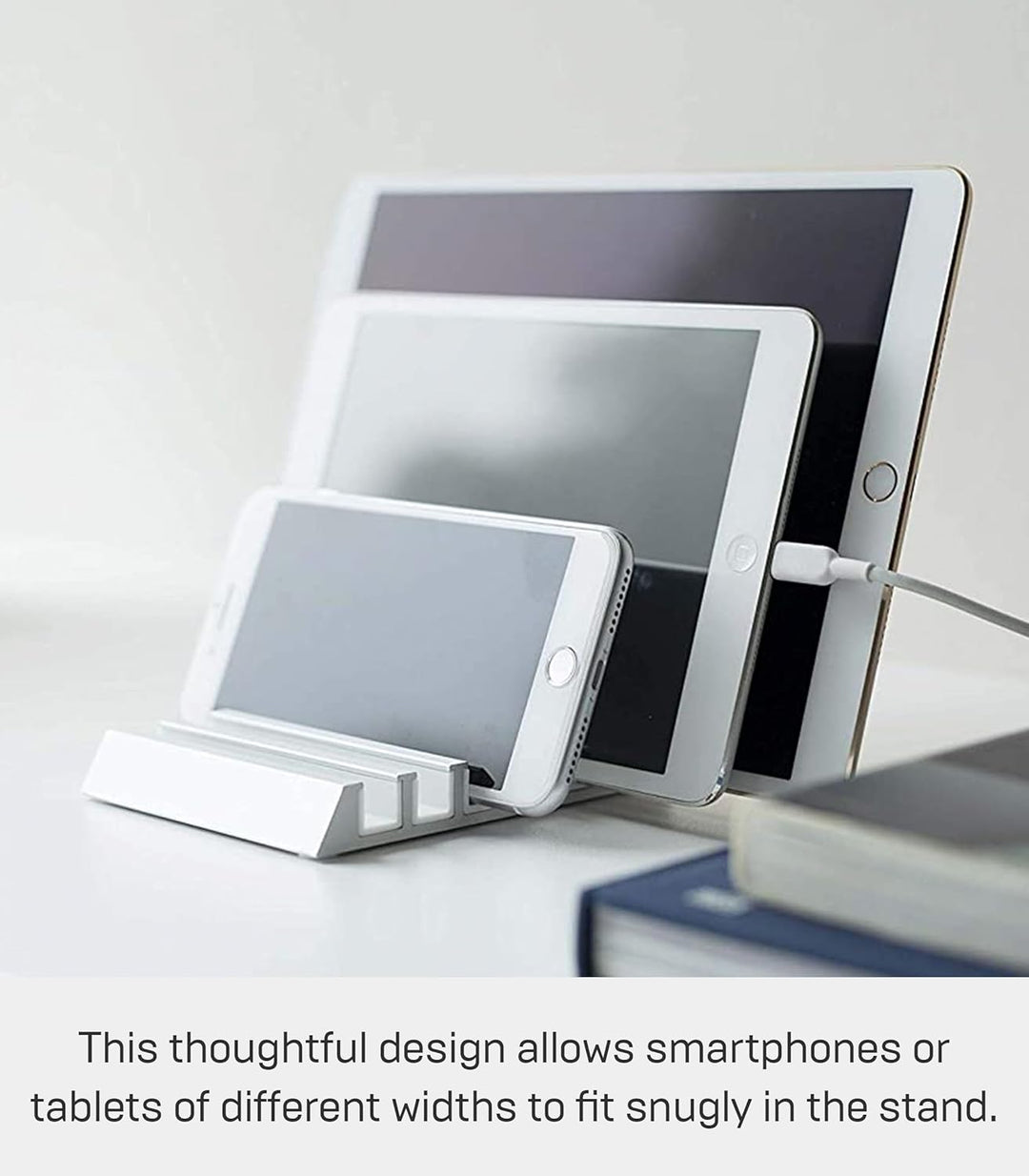 Yamazaki Tower 5274 Tablet-Ständer, Smartphone and Tablet Stand, Weiss, Aluminium/Silikon, 10 x 13 x