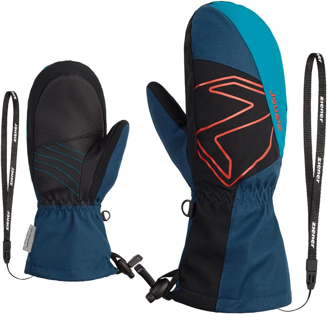 Ziener Kinder Lavalino Ski-Fäustling/Wintersport | wasserdicht, extra warm, Wolle 4 Blue Sea, 4 Blue