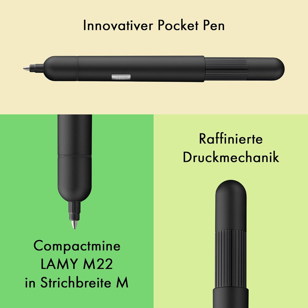 LAMY pico kleiner Taschen-Kugelschreiber 288 aus Metall im matten Lack-Finish in der Farbe schwarz m