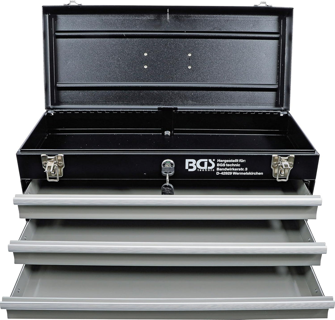 BGS 3312 | Metall-Werkzeugkoffer, leer | 3 Schubladen Leer-Koffer, Leer-Koffer