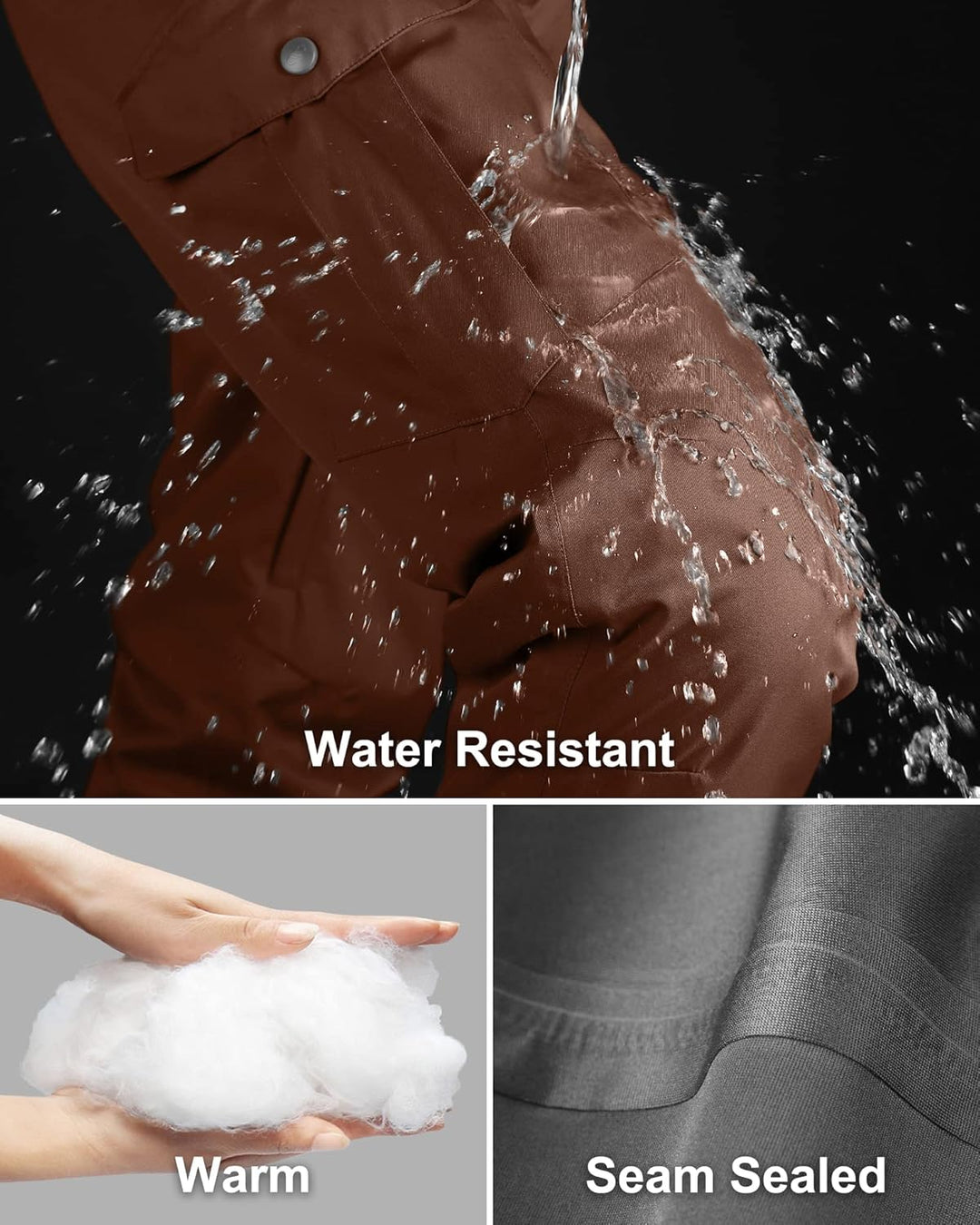 33,000ft Damen Skihose Outdoorhose Wasserdicht Winddichte Softshellhose Warme Gefütterte Thermohose