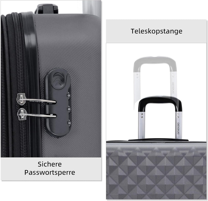 BEIBYE Zwillingsrollen 2066 Hartschale Trolley Koffer Reisekoffer Handgepäck Boardcase M (Business G