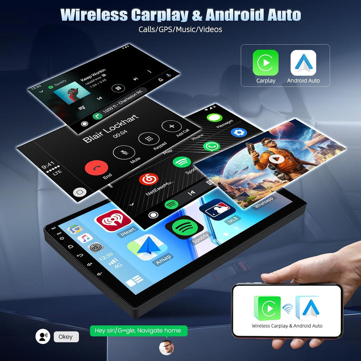 CAMECHO Android 15 Qualcomm Octa Core 4G+64G Autoradio für BMW X3 E83 (2004-2012) mit Carplay Androi
