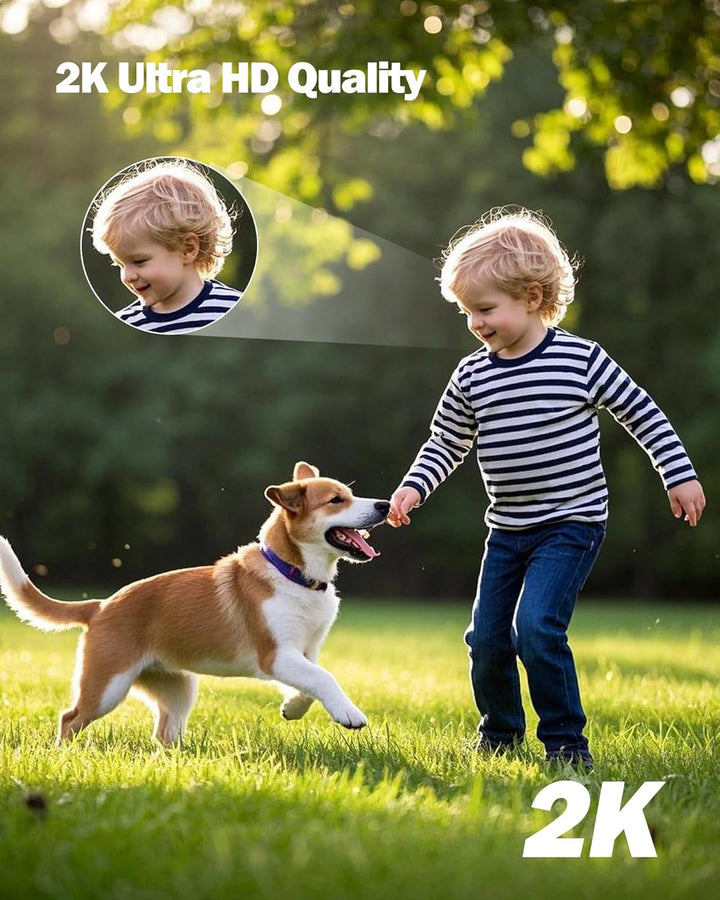 TOAIOHO 2K Überwachungskamera Aussen, Kamera überwachung Aussen, Nachtsicht in Farbe, IP66, Zwei-Weg