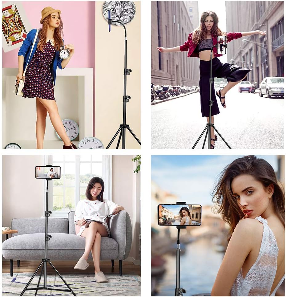 Handy Stativ Ringlichter Stativ, Verstellbarer Handy Video Ständer für iPhone Kamera, Videoaufnahme,