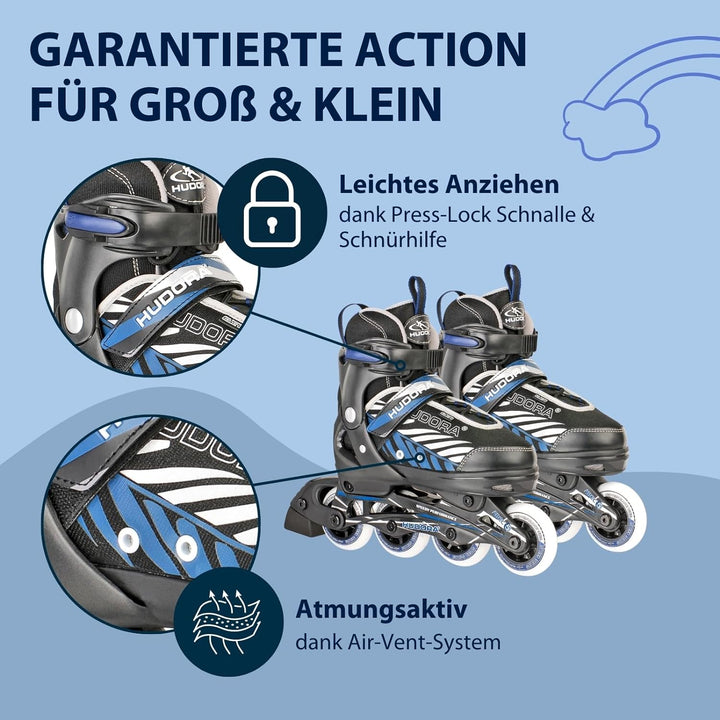 HUDORA Inliner Mia/Leon - Inliner für Kinder, Jugendliche und Erwachsene - Verschiedene Grössen - Ro