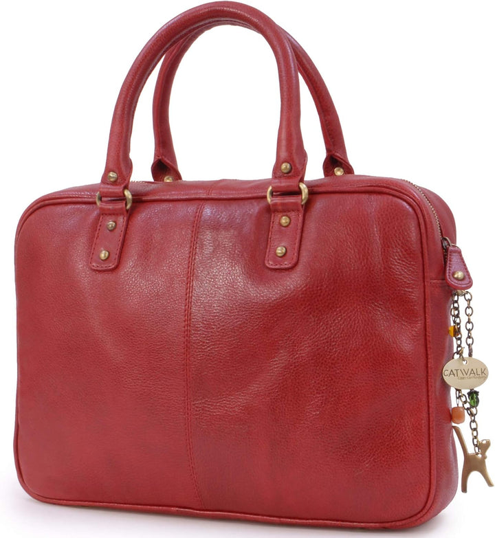 Catwalk Collection Handbags - Leder - Schultasche/Arbeitstasche/Aktentasche für Damen - Laptop/iPad