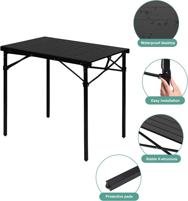 WOLTU Alu Tisch Campingtisch Buffettisch 104x69x70cm(LxBxH) zusammenklappbar und tragbar Reisetisch,