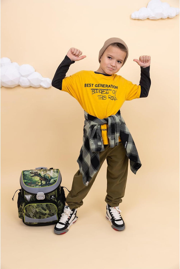 Belmil Mini-Fit Schulranzen Set 4 -teilig (405-33/AG/S) (Lost World), Lost World