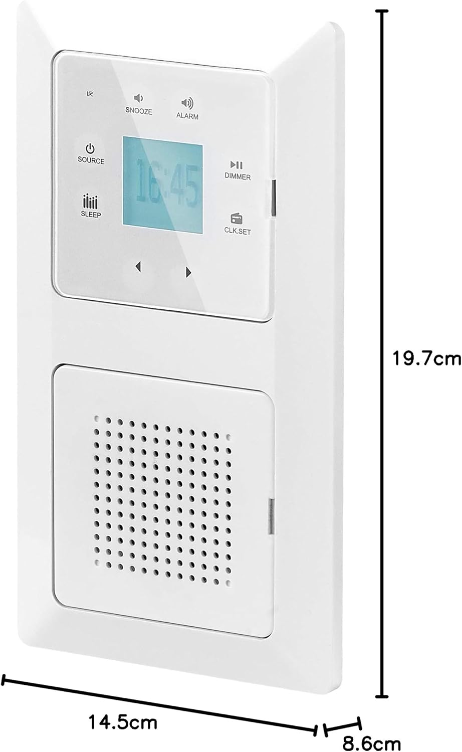 UNITEC Unterputz Radio mit Touchfunktion und Bluetooth, weiss, senkrecht und waagerecht