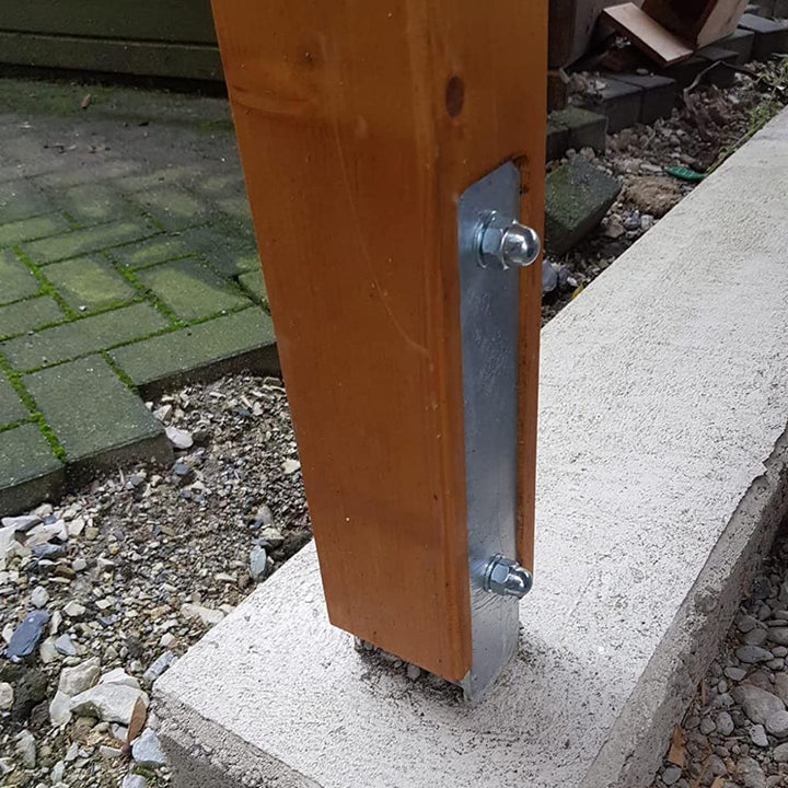 Ansobea H-Pfostenträger H-Anker Pfostenanker Set H Anker Pfostenträger Träger Anker Pfosten H-Form S