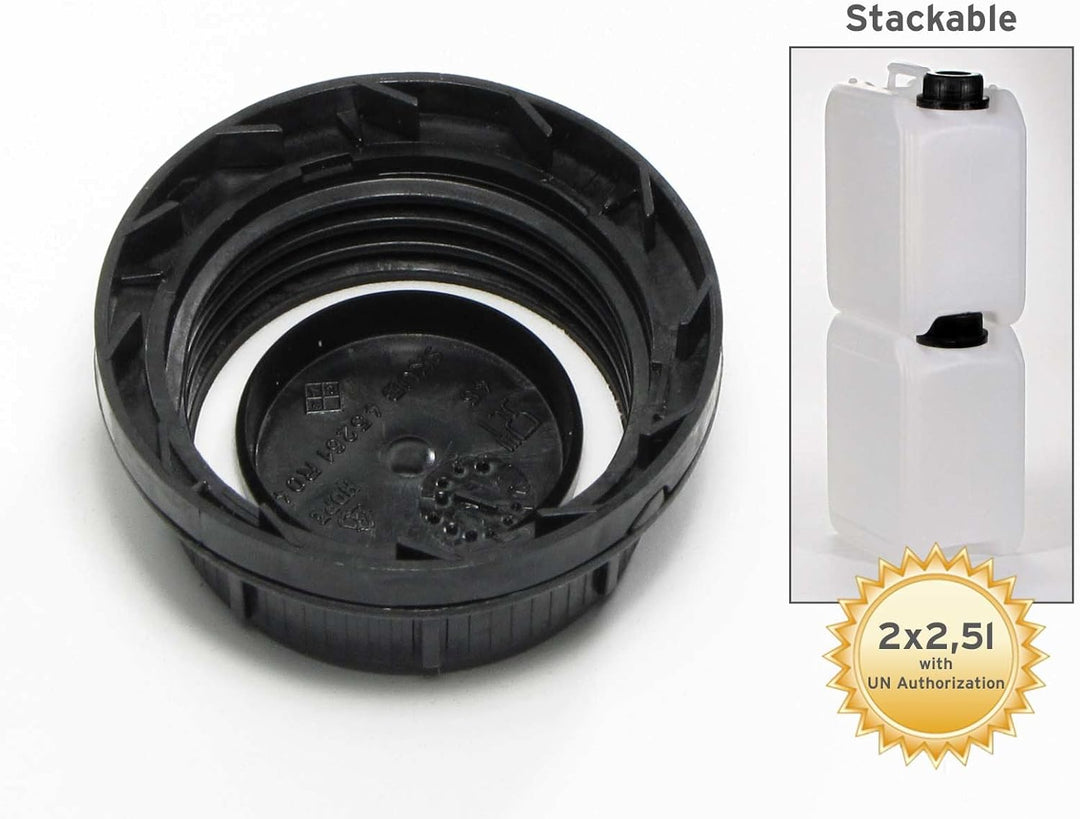 2x 2,5L Kanister aus HDPE, mit Deckel DIN 45 mm und UN Zulassung, Wasserkanister, lebensmittelecht,