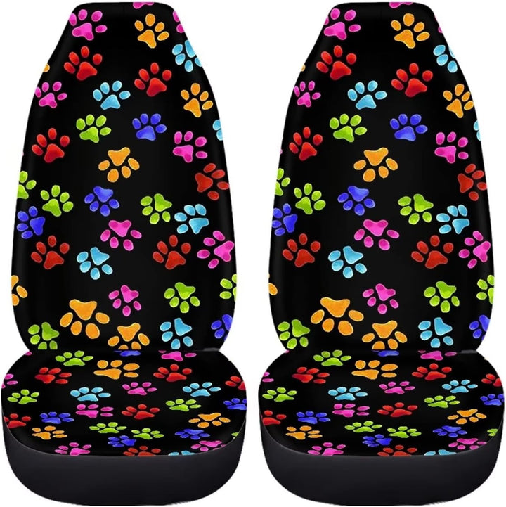 chaqlin Cartoon Hund Pfote Auto Sitzbezüge Set Frauen Girly Fahrzeuge Sitzschutz Kissenbezüge Nette