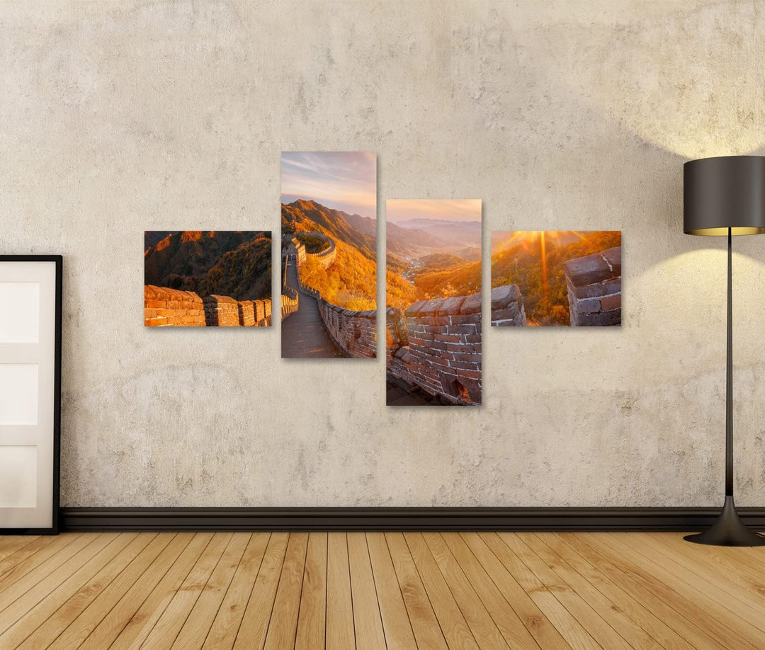 islandburner Bild auf Leinwand Chinesische Mauer China Herbst Bilder Wandbilder Poster Leinwand 150x