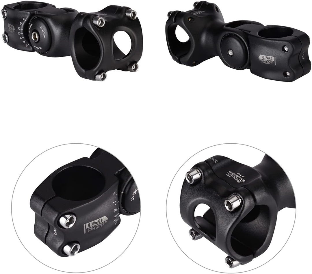 BESNIN Fahrrad Vorbau 25,4 Lenker 0-60 Grad verstellbar MTB Vorbau Rennrad Vorbau Vorbau 90mm 110mm