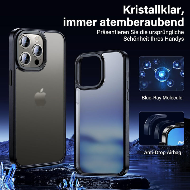 UniqueMe für iPhone 15 Pro Hülle, 5-in-1-Set Handyhülle für iPhone 15 Pro Case Rundumschutz Schutzhü