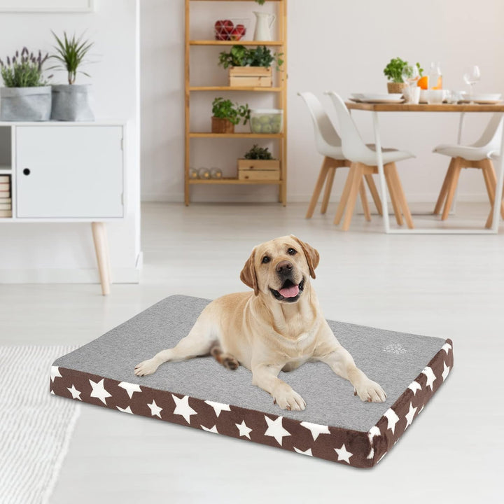 VANKEAN Hundebett Wasserdicht Hundekissen Waschbar mit Abnehmbarer Innenfutter Sommer und Winter, Fl