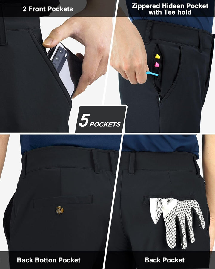 33,000ft Herren Golfhosen Atmungsaktive Stretch Hose für Männer Schnelltrockende Stretch Lange Golfh