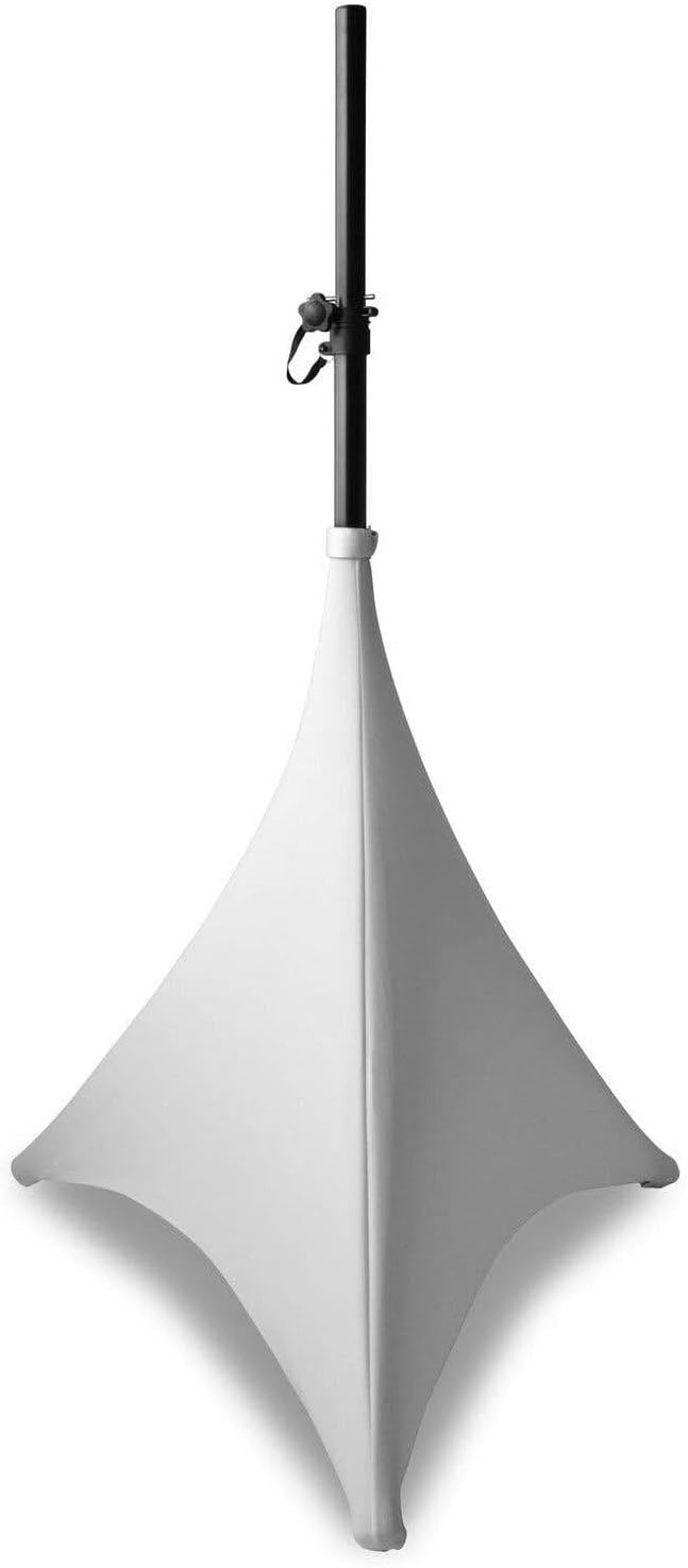 BeamZ LSS07W - Abdeckung für Lautsprecherständer in Weiss, 70 cm, Lycra Stretch Cover für Stative, S