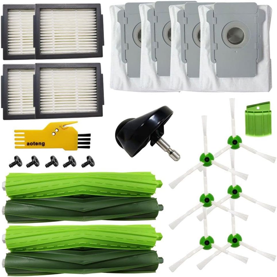 aotengou Ersatz-Zubehör-Set für iRobot Roomba i3 i7+ i3+ i7 j7+ j7 e5 e6 e7 Roboter-Staubsauger 25 P