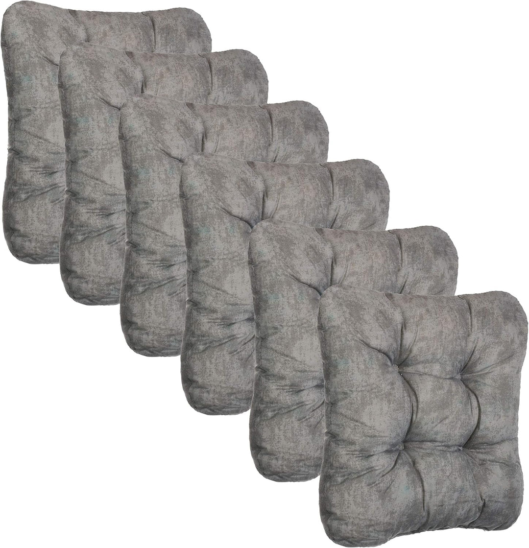 Brandsseller Kissen-Set Sitzkissen Dekokissen Stuhlkissen Zierkissen Stuhlauflage 6er-Set Grau, 6er-