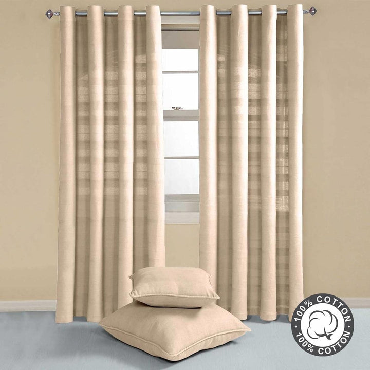 HOMESCAPES handgewobener Vorhang Rajput im 2er Set Ösenvorhang 140 x 140 cm Dekoschal in RIPP-Optik