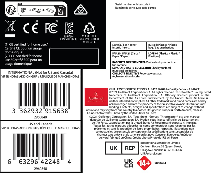 Thrustmaster F-16C Viper HOTAS Add-On Grip - Vielseitige Nachbildung des Flight Sticks für Kampfflug