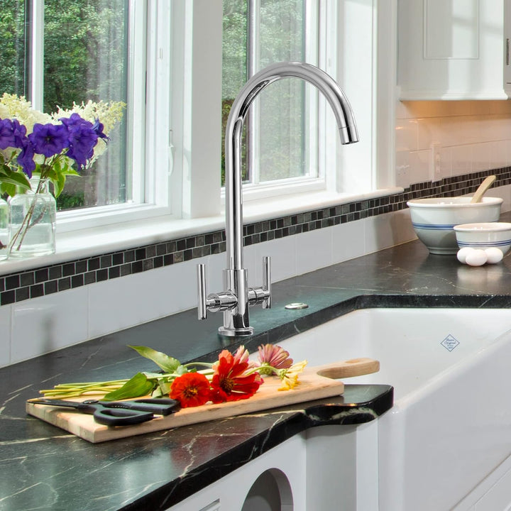 Cobbe Küchenarmatur, Küchenarmatur, Doppelhebel, 360° schwenkbarer Auslauf, Küchenarmaturen, Mischba