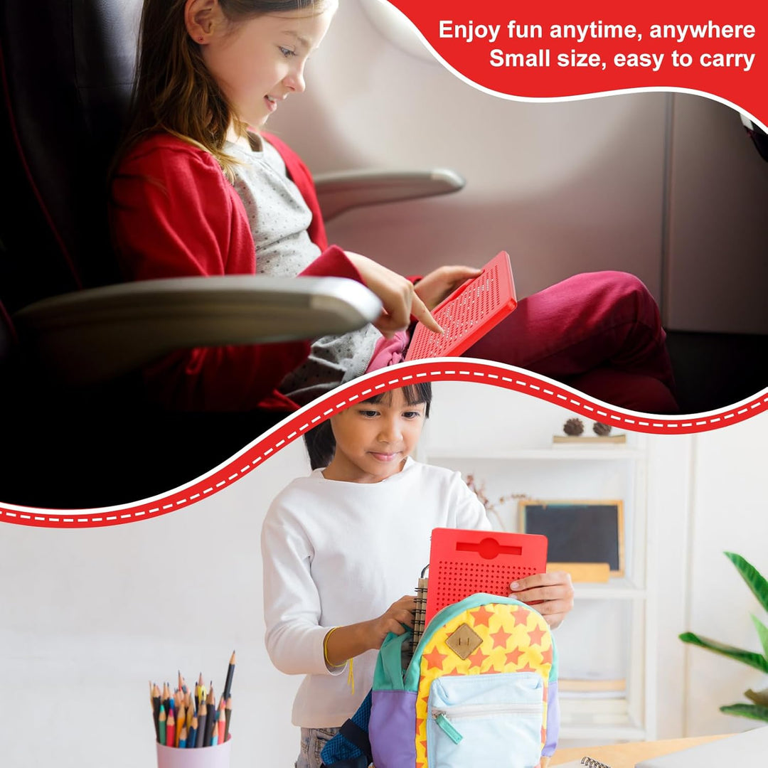 POFIBO Magnetische Zeichentafel - 2 StĂŒck Magnetisches Zeichenbrett mit Kugeln und Stift Kleine Magn