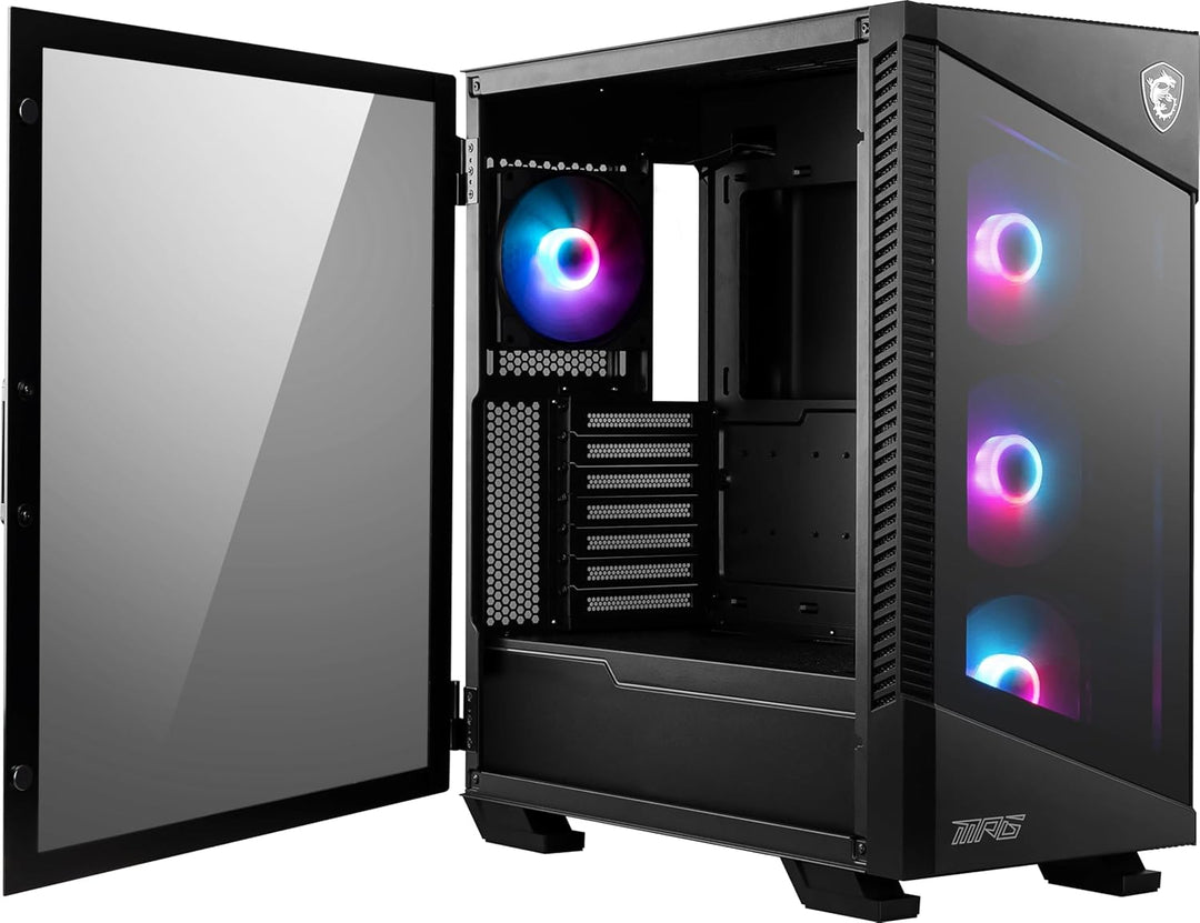MSI MPG VELOX 100R Mid-Tower PC-Gehäuse, geeignet für E-ATX Mainboards, Front aus gehärtetem Glas, 4