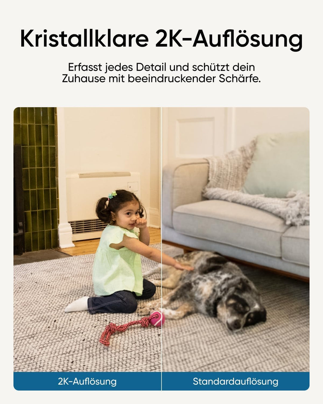 eufy Indoor Cam C220, 2K Überwachungskamera Innen, 360° Schwenk-/Neigefunktion, Indoor-Kamera mit WL