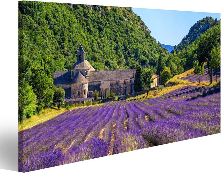 islandburner Bild auf Leinwand Blühendes Lila Lavendelfeld In Der Senanque Abtei Gordes Provence Fra
