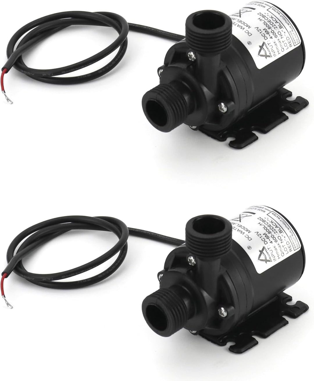 QWORK® 2 Stücke DC 12V Wasserpumpe 800L / H 5M, Brushless Tauchwasserpumpe, für Brunnenpool Solaruml