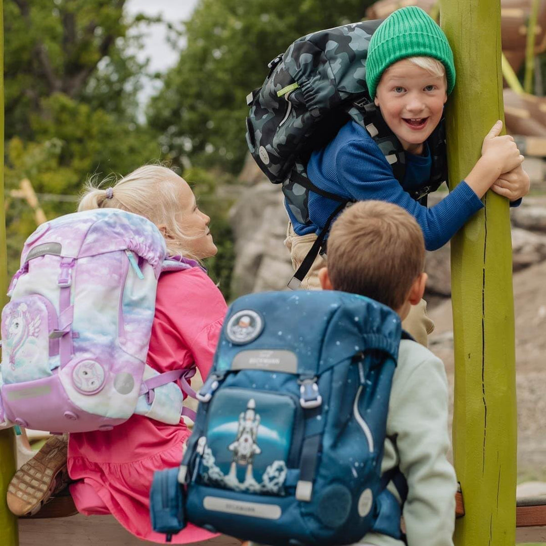 BECKMANN, Schulrucksack-Set Classic, 6-teilig, Grundschule, ergonomisch, inkl. Regenüberzug, 22L Spa