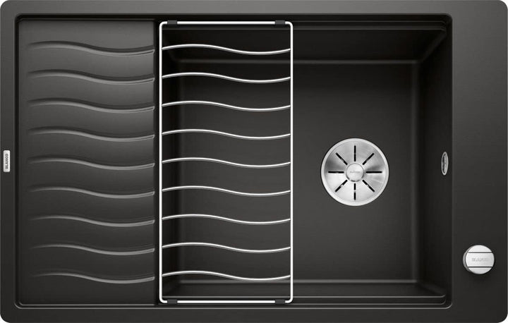 BLANCO ELON XL 6 S-F | SILGRANIT schwarz | Einbauart: Flächenbündig | reversibel | mit Ablauffernbed