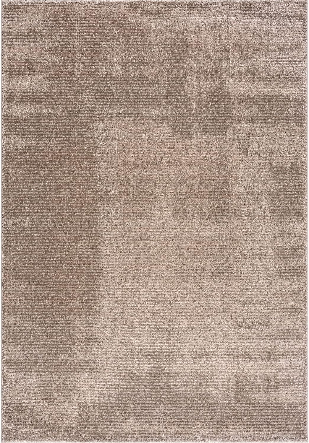payé Teppich Wohnzimmer - Beige - 80x150cm - Meliert Muster - Einfarbig - Hoch Tief Effekt - Kurzflo