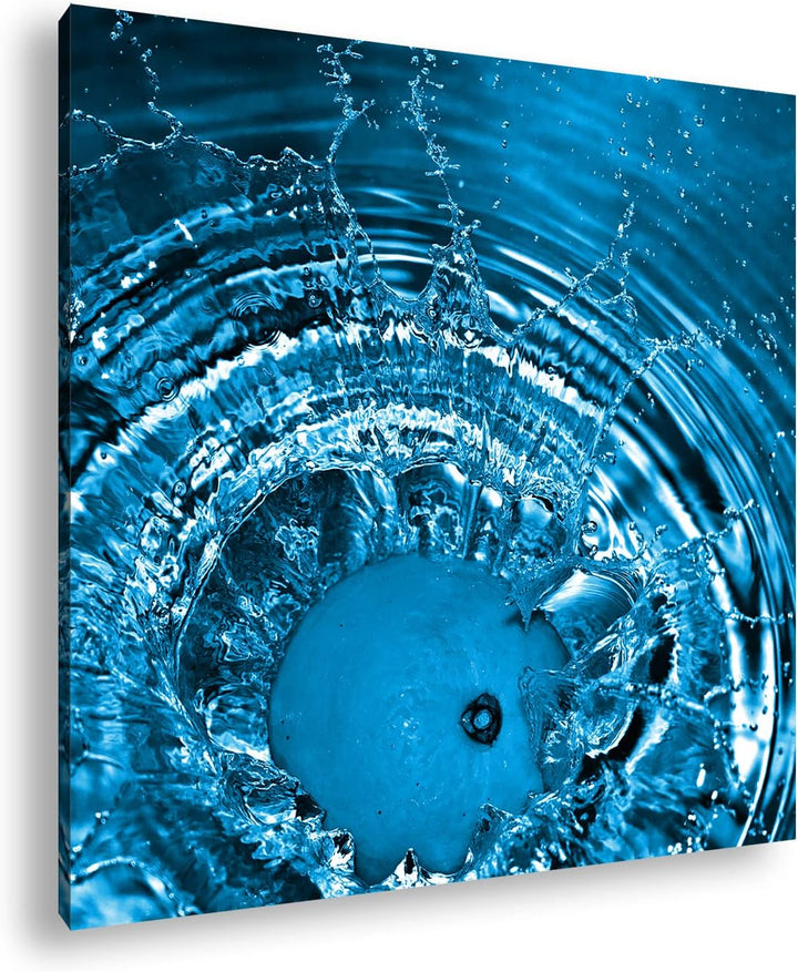 deyoli Orange fällt ins Wasser Format: 60x60 Effekt: Monocrome Blau als Leinwandbild, Motiv fertig g