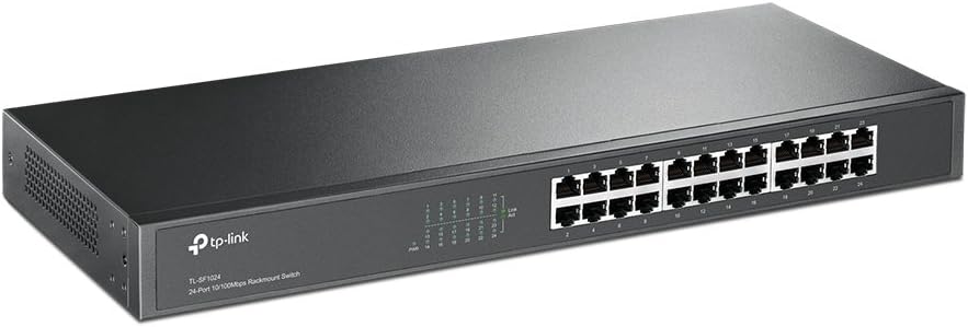 TP-Link 24-Port 10/100Mbps Unmanaged Ethernet Switch, 19-inch Rack-Mount, Steel Case(TL-SF1024)