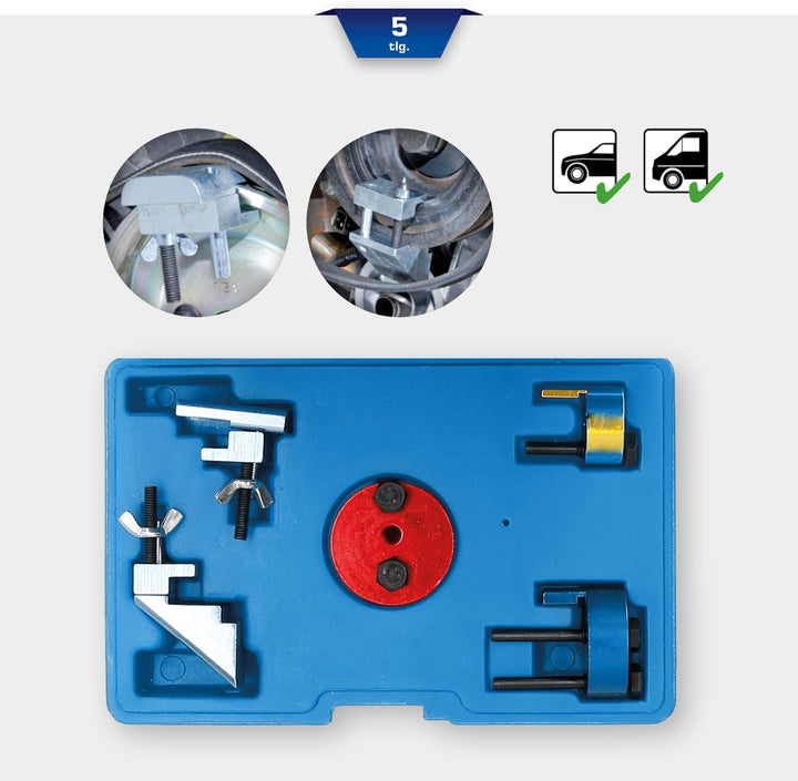 BRILLIANT TOOLS BT571080 Keilriemen Montage und Demontage Werkzeug-Satz | 5-tlg. [Powered by KS TOOL