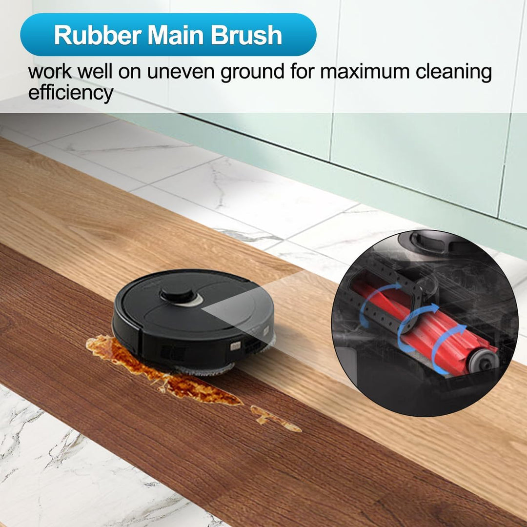 DrRobor Zubehörset für Roborock Q Revo, Ersatzteile Kit mit 2 Hauptbürste, 4 Wischpads, 4 Staubbeute