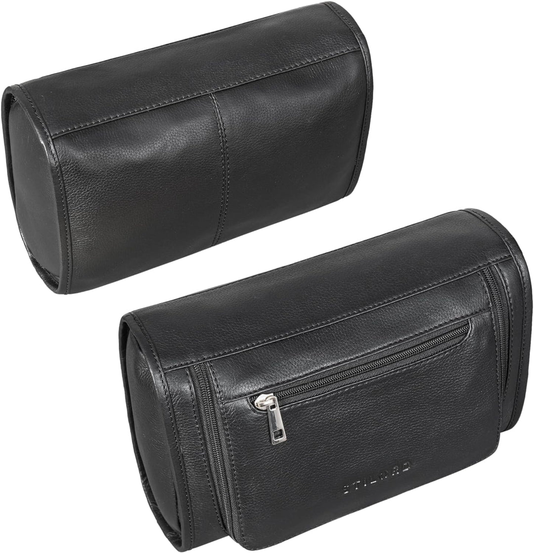 STILORD 'Juri' Leder Kulturbeutel Gross für Damen und Herren Unisex Waschtasche für Unterwegs Kosmet
