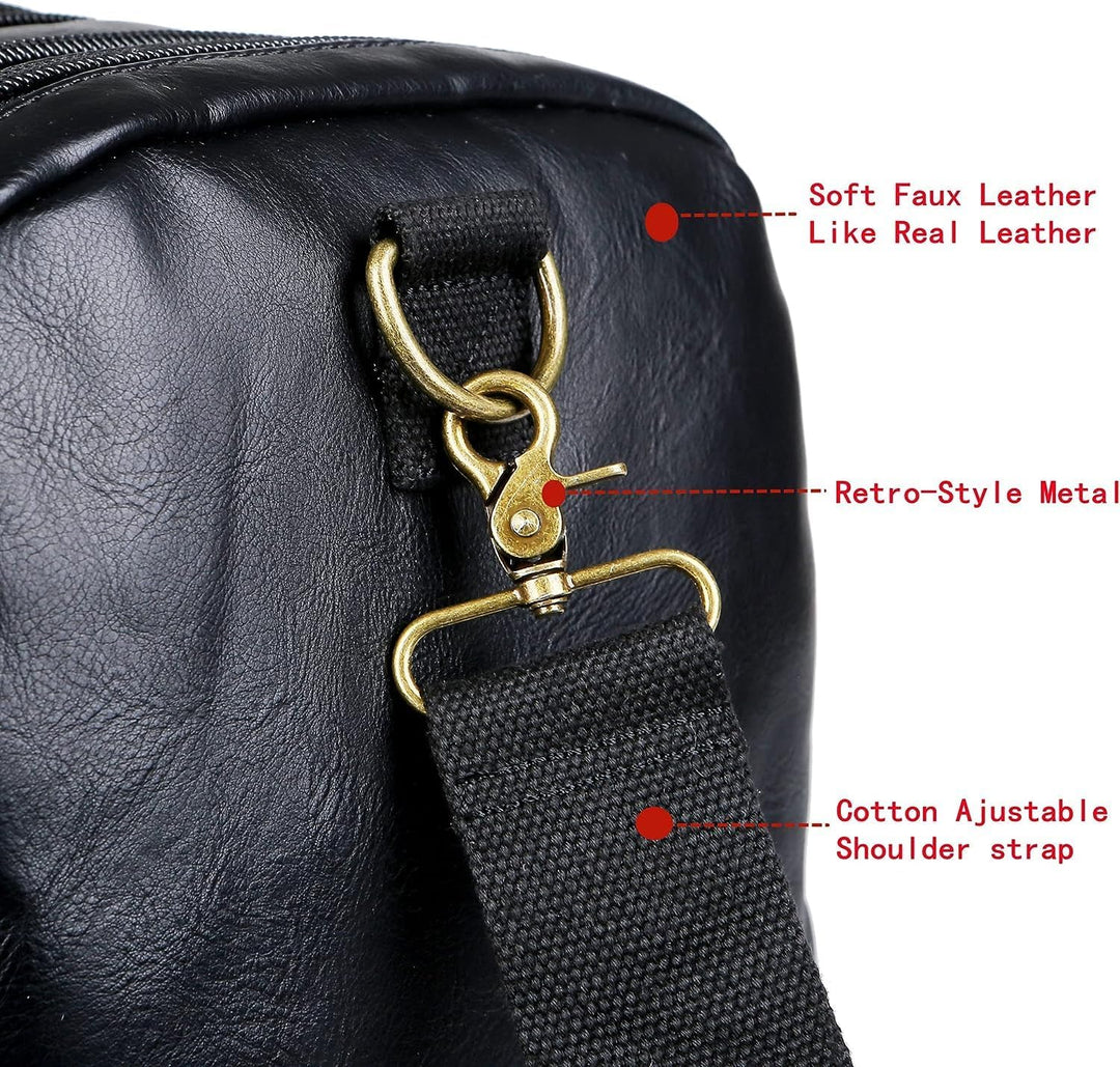 BAOSHA Faux Leder Reise Duffel Weekender Tasche Handgepäck Tragetasche Übernachtungstasche Sporttasc