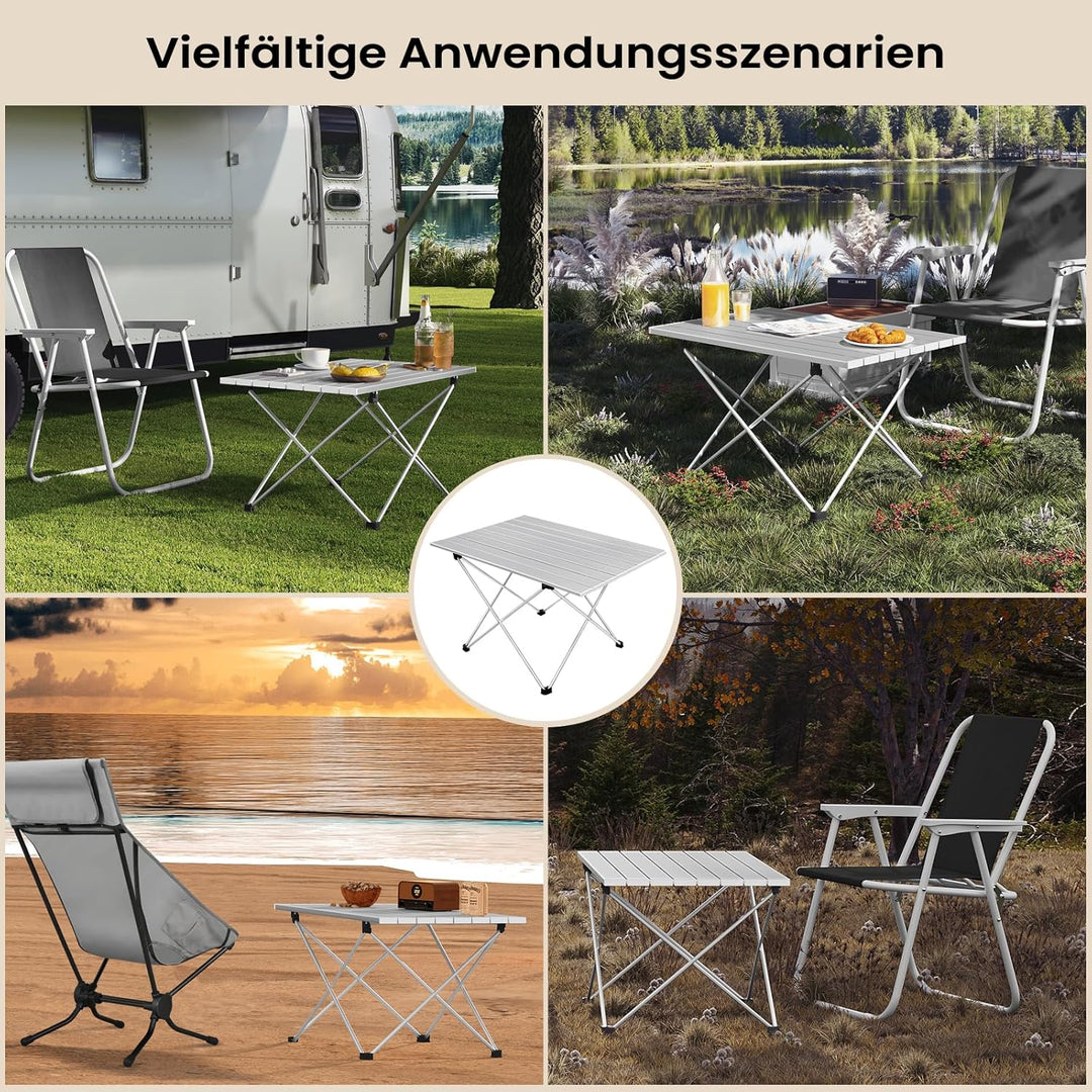 WOLTU Alu Campingtisch klappbar Falttisch Ultra Leichte tragbar mit Tragetasche, Klapptisch Kleiner