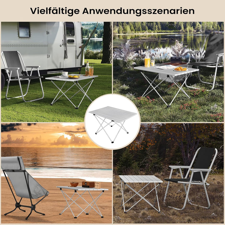 WOLTU Alu Campingtisch klappbar Falttisch Ultra Leichte tragbar mit Tragetasche, Klapptisch Kleiner